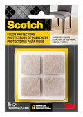 Scotch Felt Pads 16 PCS Beige, Felt Furniture Pads for Protecting Hardwood Floors, 1 x 1 in. Square, Easy-to-Apply, Self-Stick Design, Reliable Protection from Nicks, dents and Scratches (SP802-NA)