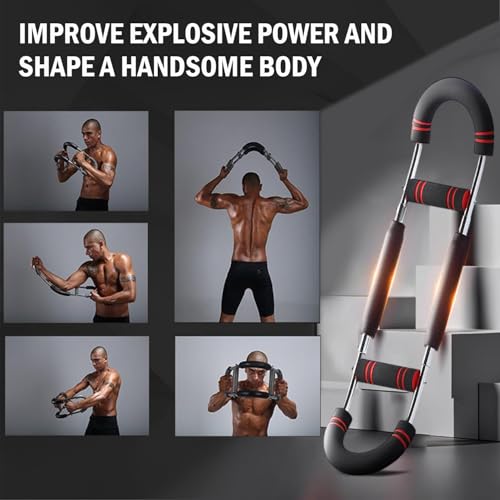 Latest-Gen Twister Arm Trainer, Adjustable Power Spring Workout Bar, Forearm Triceps Chest Exerciser Strengthener, Detachable Portable Home Fitness Equipment for Enhancing Upper Body Muscle - style: 60-90lbs