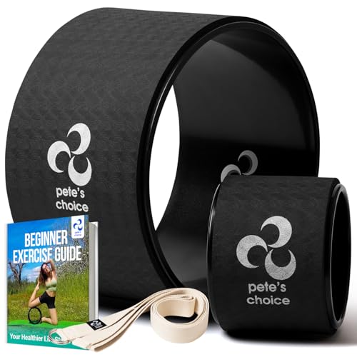Extra Wide Yoga Wheel, Mini Yoga Wheel - Beginner Friendly Yoga Kit. More Comfortable, Stable and Safer Back Roller. Improve posture, better mobility. Ideal Home Exercise. Relieve Back Pain. - style: Wide + Small + Strap