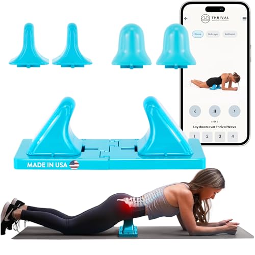 Thrival Deep Tissue Pro - Fully Adjustable Psoas, Back and Hip Flexor Muscle Release Tool with Thrival App for Targeted Routines, Deep Tissue, Trigger Point Massage (Blue) – Made in USA - color: Blue, size: Thrival Deep Tissue Pro