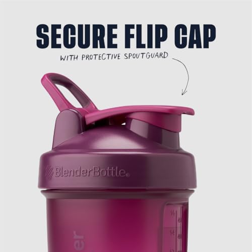BlenderBottle Shaker Bottle with Pill Organizer and Storage for Protein Powder, Classic V2 ProStak System, 22-Ounce, Plum - color: Plum