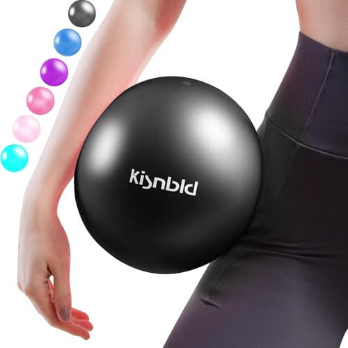 kisnbld Small Exercise Ball, 9 Inch Mini Pilates Ball, Anti Burst and Slip Resistant Mini Yoga Ball for Stability, Fitness, Physical Therapy, Stretching & Core Strength Workout at Home Gym & Office - color: 1Black