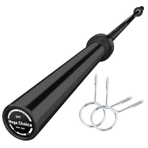 7FT/4 ft Home Gym Barbell Bar – 700LB/1500LB/500LB Capacity, Anti-Slip Knurling, Solid Steel, for Weightlifting, Strength Training - color: Black, size: 7FT-700lbs