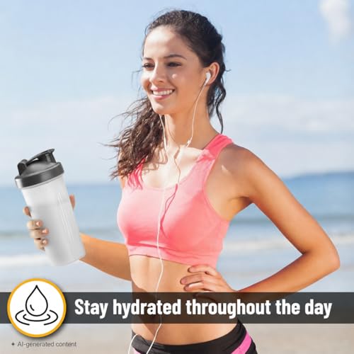 Mr. Pen- Shaker Bottles for Protein Mixes, 28 oz | Leak Proof Shaker Cups with Stainless Steel Wire Whisk Ball for Protein Shakes and Pre Workout, Fathers Day Gift - color: Clear 1