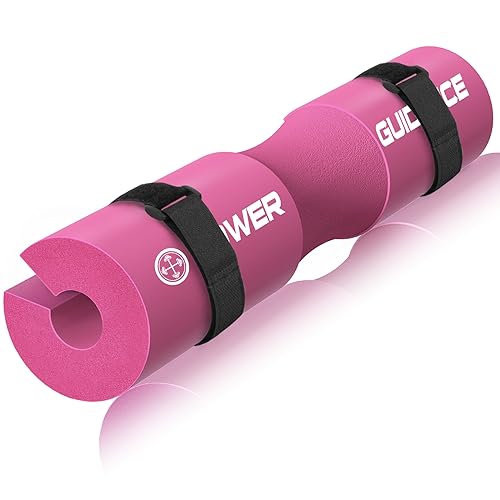 POWER GUIDANCE Barbell Squat Pad - Neck & Shoulder Protective Pad - Great for Squats, Lunges, Hip Thrusts, Weight Lifting & More - Fit Standard and Olympic Bars Perfectly - color: Pink