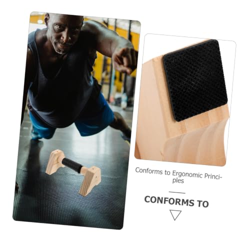 Wooden Push up Handles Parallettes Bars Set 30cm Beech Wood Non-slip Base Calisthenics Gym Equipment for Men Women Home Strength Training and Handstand Practice