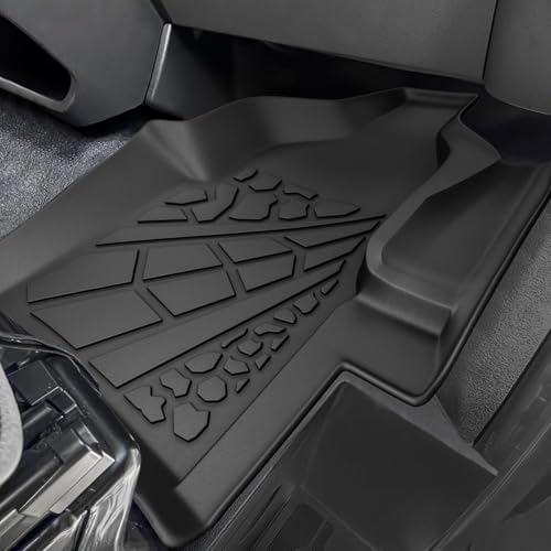 KARPAL Floor Mats for 2020-2026 Ford Transit/E-Transit with Vinyl Flooring (No Transit Connect), Custom Fit TPE All Weather Ford Transit Accessories Front Floor Liner - style: 2020-2026 | For Ford Transit | Front Row