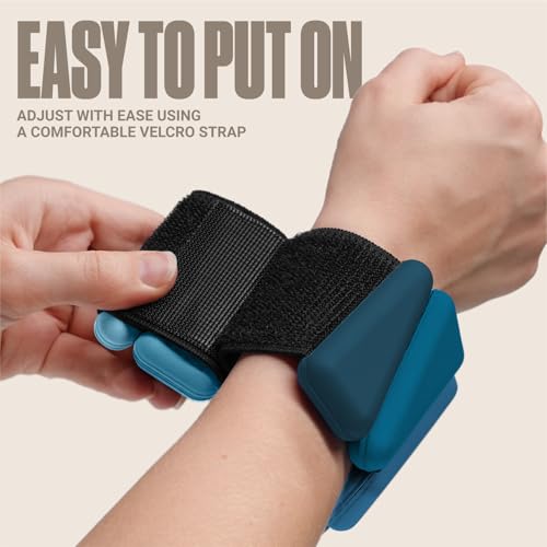 SPORTBIT Wrist and Ankle Weights for Women - Set of 2 (1lb Each) Wearable Ankle & Wrist Weights - Leg & Arm Bands, Silicone Weighted Bracelets for Workout, Walking, Running, Yoga, Pilates - color: Navy Blue