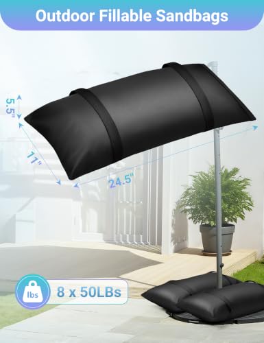 8 Packs Umbrella Base Weights Sandbags, Outdoor Sand Bags for Weight, Weatherproof Heavy Duty Weight Sandbag for Garden Furniture Umbrella Stand Cantilevers Poolside Accessories - size: 8 Pack