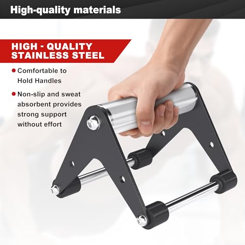 Stainless Steel Push Up Bars, 660 lb Capacity, Black | Reinforced A-frame, raised handles, wide non-slip feet, 660 lb capacity, and ready-to-use set for bodyweight training. - color: Black