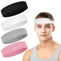 4 Pack Cotton Terry Sweat Headbands for Men Women Running Gym | 4 pack soft cotton terry headbands, Stretch 7 to 15 inches, Sweat-wicking, stays put for running, tennis, basketball & yoga - color: Black/Gray/Pink/White