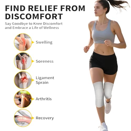 Bamboo Knee Sleeve for Knee Pain - One Pair Compression Bamboo Knee Sleeves for Women Knee Pain Knee Sleeves Plus Size (Gray, Large) - size: Large