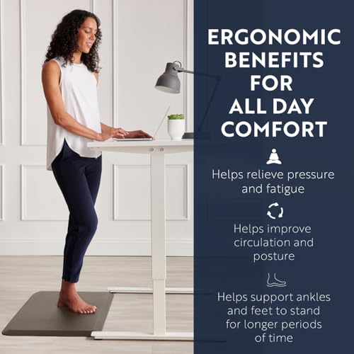 KANGAROO Anti Fatigue Mats for Kitchen Floor, Reduce Foot, Knee, Back Pressure, 3/4 Inch Thick Cushioned Ergonomic Mat, Waterproof Comfort Rug for Under Sinks, Standing Desk, Stores, 20x32, Cappuccino - color: Cappuccino, size: 32" x 20" x 0.8"