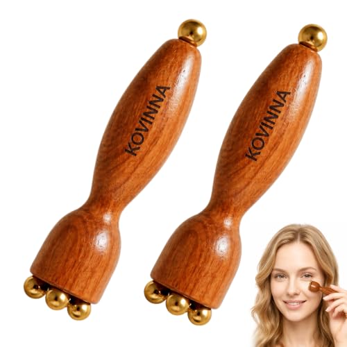 Brass Facial Massage Tool, Eye Massage Stick for Under Eye Gua Sha, Reduces Puffiness, Crow’s Feet & Dark Circles, Traditional Chinese Acupressure Tool, Set of 2 (Small) - size: Small