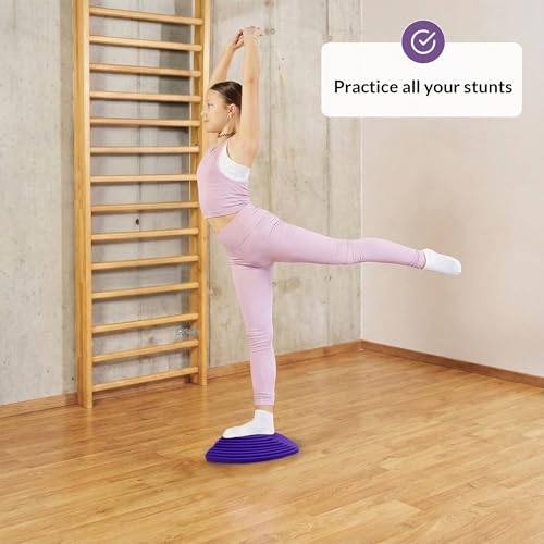 Stunt Trainer Stand for Cheerleading | Portable Cheer Balance Trainer | Stunting Flyer Practice Platform | Lightweight Gymnastics Balance Block | Cheerleading Equipment for Safe Skill Training - color: Purple v3
