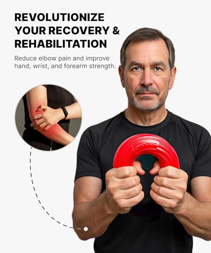 DMoose Fitness Flex Resistance Bar for Physical Therapy - Non-Slip Odorless Material, Exercise Bar for Tennis & Golfers Elbow Tendonitis Relief - Wrist and Forearm Strengthener & Grip Strength Trainer - color: Blue Red Green Yellow