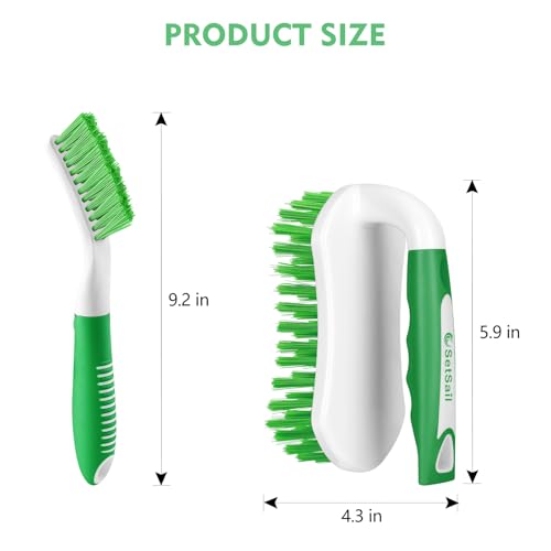 SetSail Scrub Brush, Heavy-Duty Scrub Brushes for Cleaning, Green 4 Pack | Heavy-Duty Scrub Brushes for Cleaning Shower, Bathroom, Carpet, Kitchen and Bathtub Scrubber - 4 Pack - color: Green, size: 4-pack