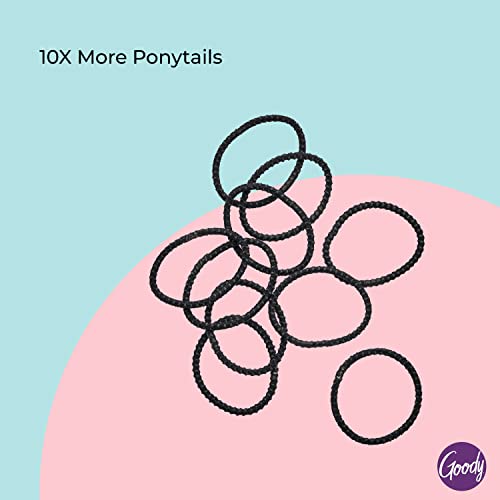 Goody Hair Tie, 10 Count, Black, 4MM | Nonslip | For Medium Hair | Ouchless | Pack of 2 - color: Black, size: 10 Count (Pack of 2)