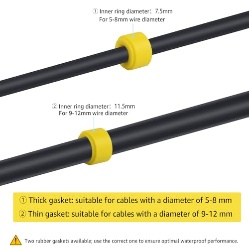 NineLeaf 24 Pack Waterproof Electrical Cable Connector, 3-Pin M20 Screw Type Wire Connectors Ø5-12mm, IP68 Waterproof Junction for Outdoor Garden Lights, Landscape, Underground Wiring - size: 24PK, style: Screw Tighten