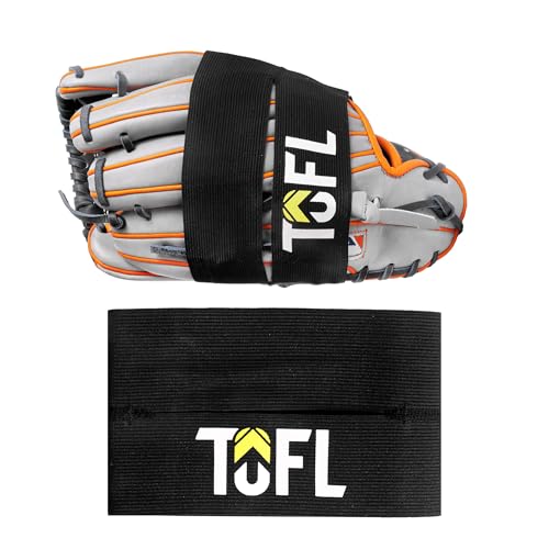 TOFL Baseball Glove Wrap Band for Mitt Shaping | Elastic Strap with Adjustable Closure for Pocket Forming & Storage | Youth & Adult Softball Mitt Care Accessory (Color & Quantity Options) - color: Black