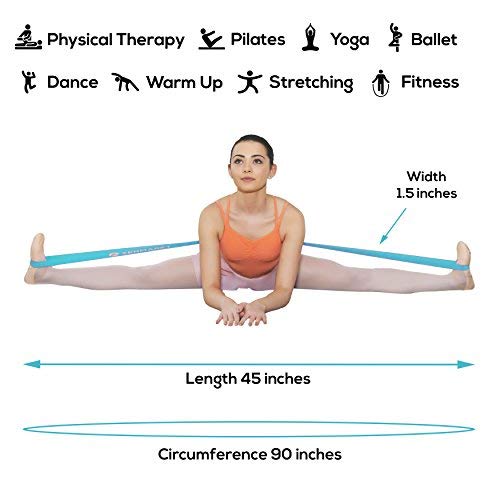 Ballet Stretch Bands for Flexibility, Strength and Dance Training | Ideal for Ballet, Gymnastics, Cheerleading and Pilates, Perfect for Practice, Training and Competitions - color: Teal