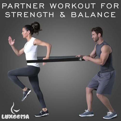 Premium 76" Extra Long Resistance Band for Working Out, 3" Wide Non-Slip Fabric Exercise Band for Stretching, Yoga, Strength Training & Physical Therapy - color: Black