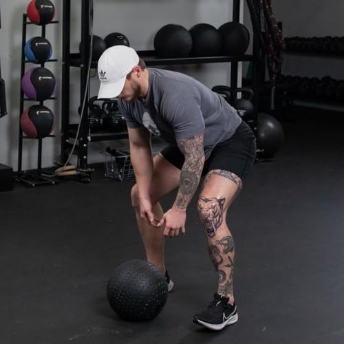 Titan Fitness Rubber Tread Slam Ball, Dead Bounce, Weight Workout - Throw, Catch, Slam, Twist - style: 100 lb