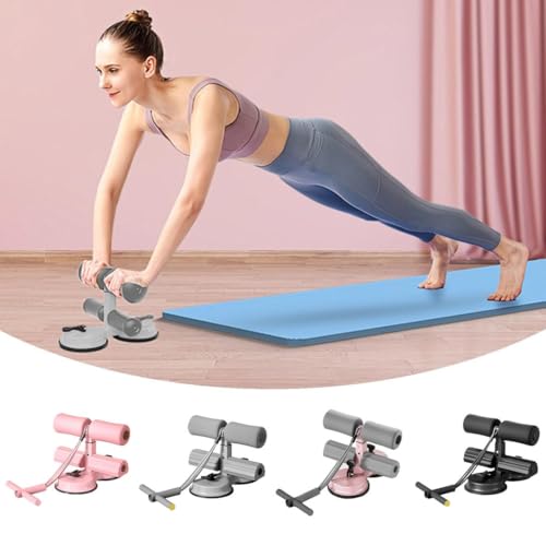 Sit Up Machine and Ab Machine with Puller Elastic, Abs Master Foot Holder with Double Suction, Ergonomic Design for Abdominal Muscles Training for Ab Workouts, Sit-Ups and Core Exercises. - color: Beige