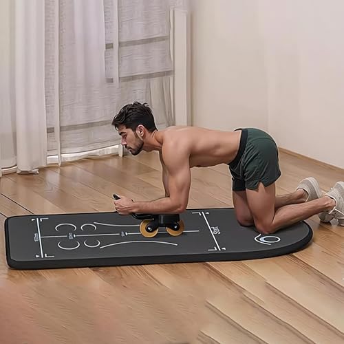 Ab Roller Mat, Non Slip Exercise Equipment Mat For Ab Roller Wheel, Floor Protector Mats, Gym Equipment Workout Pad For Pilates, Skipping, Abdominal Yoga Floor Workouts, 59x24 Inch