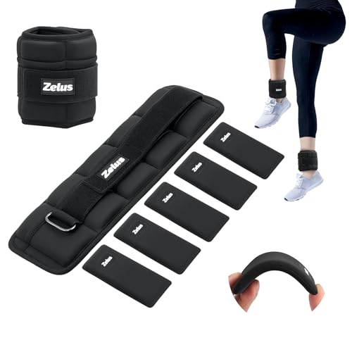 ZELUS Ultra Thin Adjustable Ankle Weights, 4/7/10 lb Fully Adjustable, Filled with Soft Iron for Slim Fit, Leg Weights for Women Men, Strength Weighted for Gym Home Yoga Walking Running Pilates - size: 0.7-3.5 lbs each (7 lbs pair)