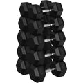 Hex Dumbbell Sets, 90-640 lb Rubber Encased Exercise & Fitness Dumbbells Set, Hand Weight for Strength Training, Weight Dumbbells - size: 450 lb Set (Pair of 35, 40, 45, 50, 55 lb)