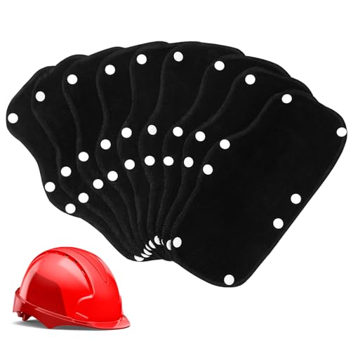 Hard Hat Sweatband, 9 Pack Hardhat Sweatband, Cotton Liner Hard Hat, Washable Sweatband for Hard Hats, Reusable Sweat Liners for Helmet Users - color: Black