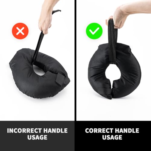 2 Pack Sand Bags for Weight, Tripod Weight, Canopy Weights(26 LB) | Weighted Bags to Hold Things Down, Sandbags for Backdrop Stand, Umbrella Base, Tent, Sports Net (Sand Not Included) - size: 26 LB