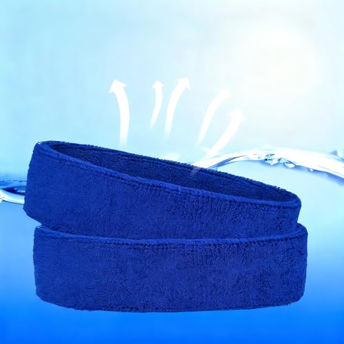 2 Pack Sweat Band, Sweat Bands Headbands for Men, Women, Sports, Tennis, Running, Gym, Workout - color: DarkBlue