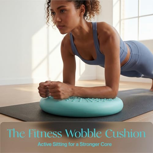 Tumaz Wobble Cushion - Wiggle Seat to Improve Sitting Posture & Stay Focused for Sensory Kids, Balance Disc to Core Strength & Flexible Seating [Extra Thick Balance Board, Pump Included Wobble Board] | Extra Thick | Supports Active Sitting | For Sensory K