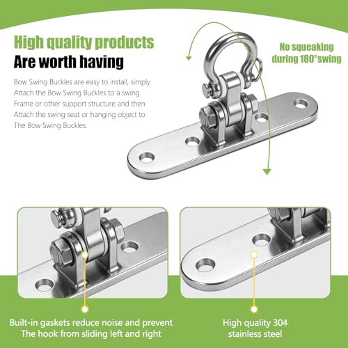 Heavy Bag Hanger,Stainless Wall Ceiling Mount Hook 180°/360° Rotation Wood Beam Holder Body Weight Strength Training Systems, Aerial Yoga Swing & Hammock - size: 4-holes with 180° Swing