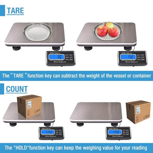 SurmountWay Shipping Scale 660lbs LCD Digital Platform Heavy Duty Portable Stainless Platform for Postal Shipping Scale Industrial Floor Scale W/ 14"X 12" - size: 660lb
