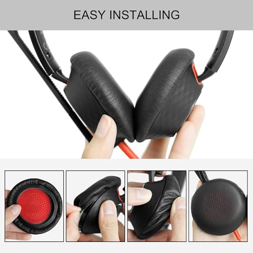 Plantronics Ear Pads Cover - Replacement Cushion Compatible with Poly Voyager Focus UC, Voyager 4210/4220, Focus B825, BlackWire 5200/5210/5220/7225