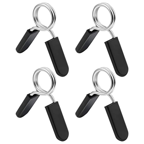 BESPORTBLE 4pcs Barbell Spring Dumbbell Bar Clamps for Weightlifting Clips for Secure Weight Slip Design for Gym Use Fits Bars
