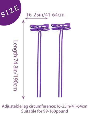 Black Leg Wraps Rave Elastic Garter with O Ring Outfits Festivals Exotic Costume for Women - color: Purple