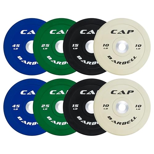 CAP 2-inch Olympic Bumper Plate Weight Set | 100-370 lbs | Multiple Colors | Storage Rack Optional - size: 190 lb - Set, style: COMPETITION