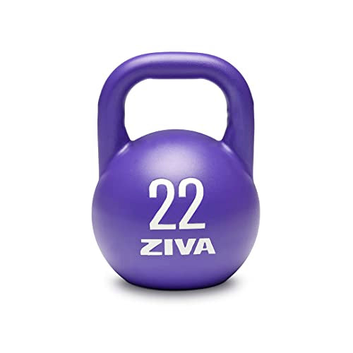 Steel Competition Kettlebells by Steve Cotter - Hard-Wearing Crack-Resistant Powder Surface Coating, 34mm Steel Handle with Non-Slip Super Textured Powder Coating Grip - Avail 6kg - 32kg - color: d) 22kg - Purple