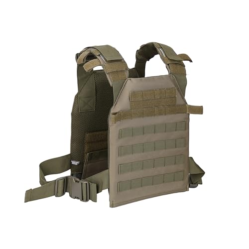 Greencity Weight Vest Adjustable Strength and Endurance Training, Tactical Vest Quick Release with Molle System, Fitness Workouts, Running - color: Green