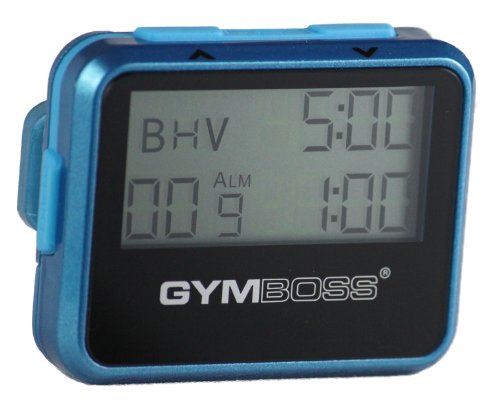 Gymboss Interval Timer and Stopwatch and Watchstrap - Bundle - color: Teal W/ Blue Buttons