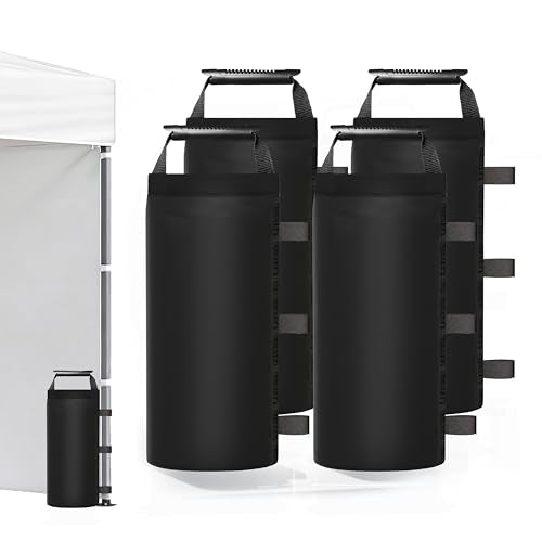 Canopy Weights Sand Bags for Weight Windproof Pop up Canopy Tent -(No Sand)-4 Pack-120LBS - color: Dark Black