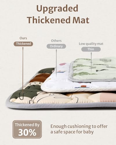 Blissful Diary Baby Play Mats for Floor, 50x50 Crawling Mat for Playpen, Thicken Soft Padding Foam Playmats for Babies and Toddlers Infants, Foldable and Machine Washable, Boho Design - color: Boho, size: 50" X 50"