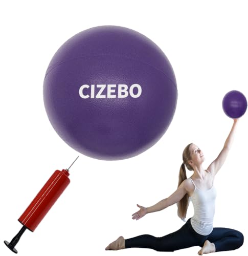 CIZEBO 6" Pilates Ball, Small Exercise Ball & Air Pump Yoga Core (8" Opt) - color: Purple, size: 8 inch