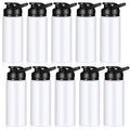 CHENGU Water Bottle Bulk 20 oz Aluminum Reusable Bottles Lightweight Snap Lid Water Cups Easy Carry Leak Proof Travel Tumbler for Gym Sports Camping Hiking Fishing - color: White