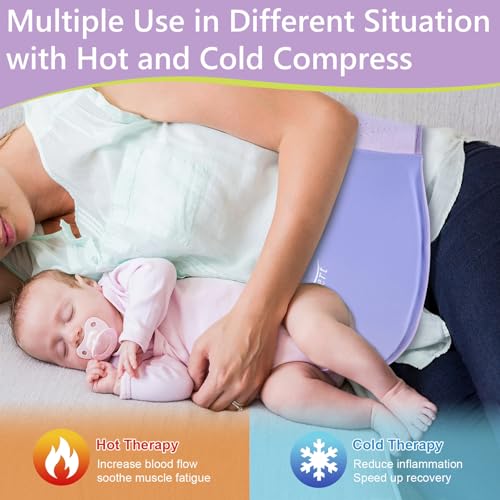 C-Section Gel Ice Pack for Post-Op Recovery – Belly Binder for C-Section, Hot & Cold Therapy for Postpartum Recovery, Soft Gel Ice Wrap for Incision Protection, Reduces Swelling and Discomfort, Purple