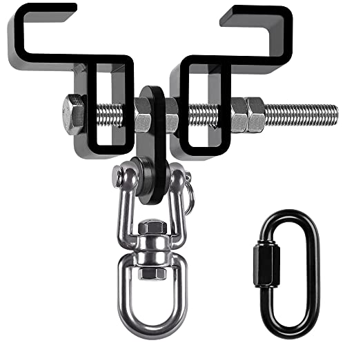 SELEWARE Heavy Duty Punching Bag Hanger and Beam Clamp for Boxing, Muay Thai, MMA - color: B. Beam Clamp with Swivel & Carabiner (1 Pack)
